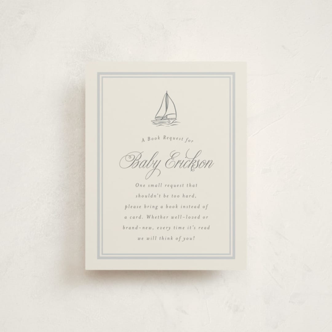 "On Board" - Baby Shower Insert Cards in Sailor by Stephanie Hawkes - Front