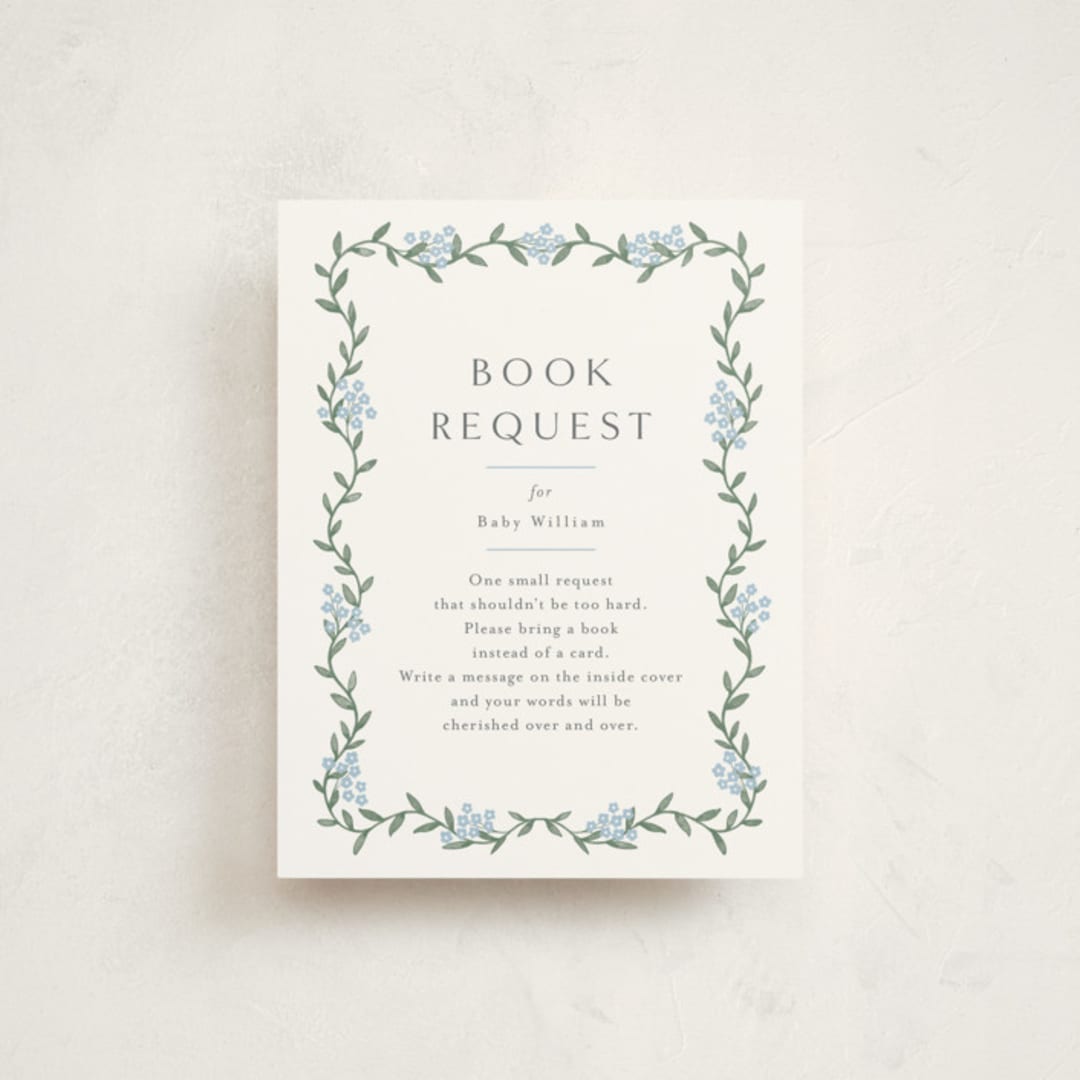 "Simple Garland" - Baby Shower Insert Cards in Sky by Christy Hy Lee - Front