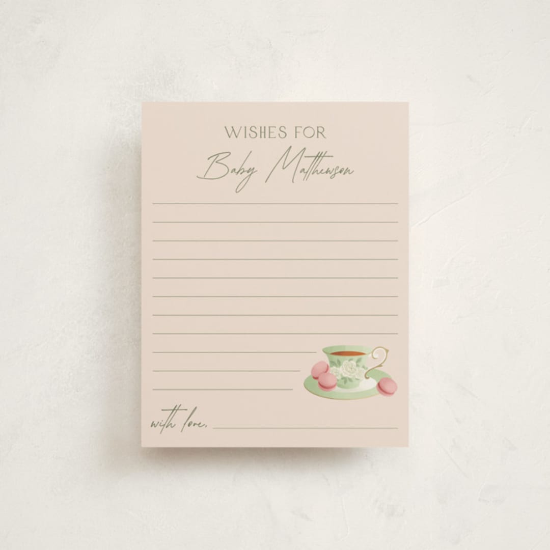 "A Baby Is Brewing" - Baby Shower Insert Cards in Framboise by Jamie Alexander - Front