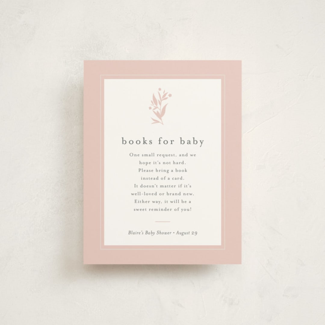 "Delicate Bloom" - Baby Shower Insert Cards in Ballet Slipper by Jessica Williams - Front