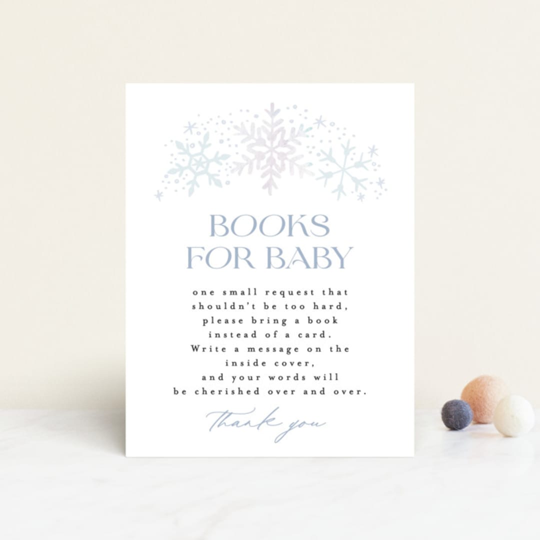 "Winter Baby Snowflakes" - Baby Shower Insert Cards in Bluebell by Alethea and Ruth - Front