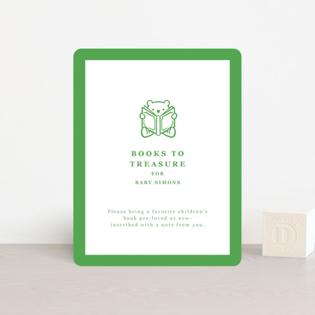 "Stork Crest" - Baby Shower Insert Cards in Lawn by mo kelley - Front