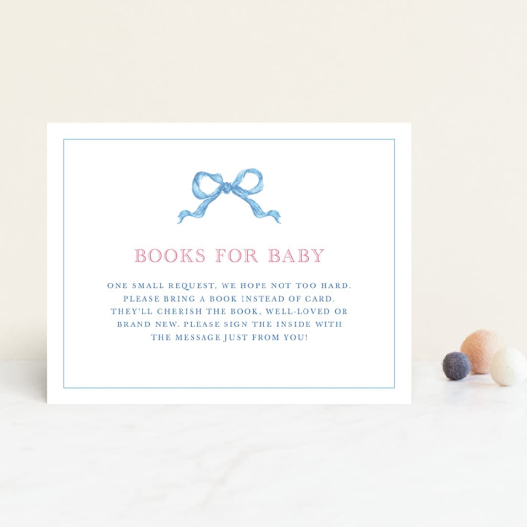"bunny crest" - Baby Shower Insert Cards in Cotton Candy by Cass Loh - Front