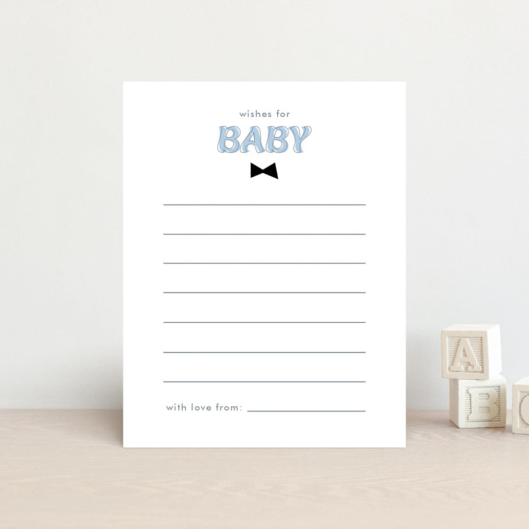 "Boy Mom" - Baby Shower Insert Cards in Sky by Angela Garrick - Front