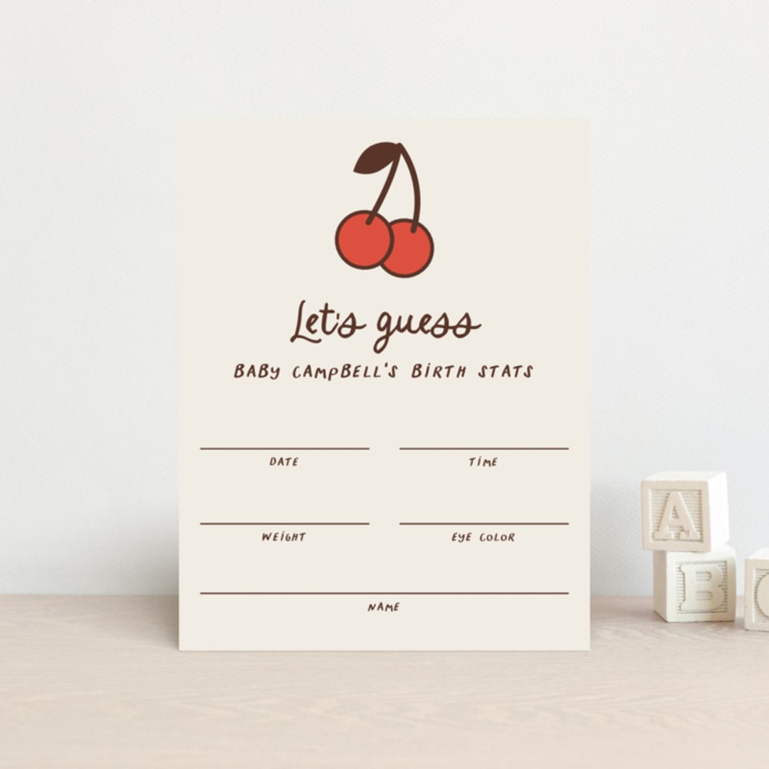 "Cherry on Top" - Baby Shower Insert Cards in Sundae by Megan Davis - Front