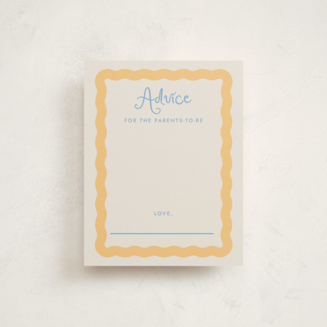 "Augusta" - Baby Shower Insert Cards in Melon by Megan Davis - Front