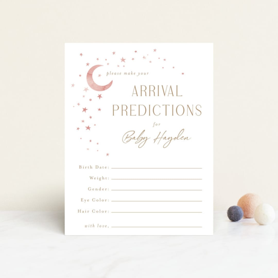 "Stardust" - Baby Shower Insert Cards in Petal by Melanie Kosuge - Front