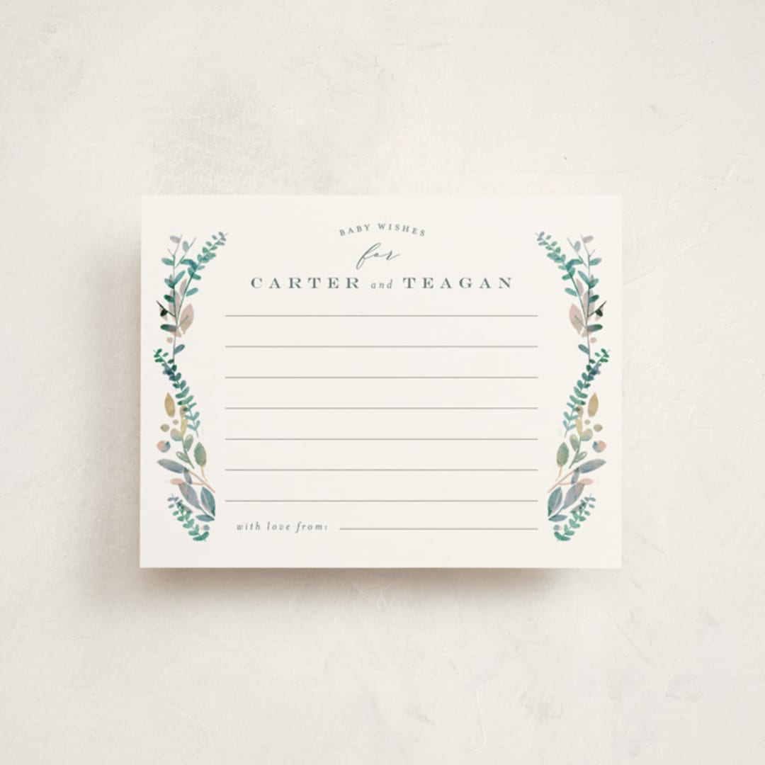 "Elephant Shower" - Baby Shower Insert Cards in Forest by Lori Wemple - Front