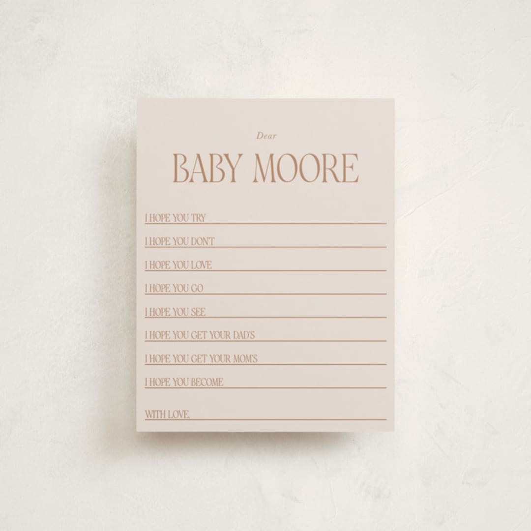 "Waiting for a sibling" - Baby Shower Insert Cards in Sea Fog by Erin Kessler - Front
