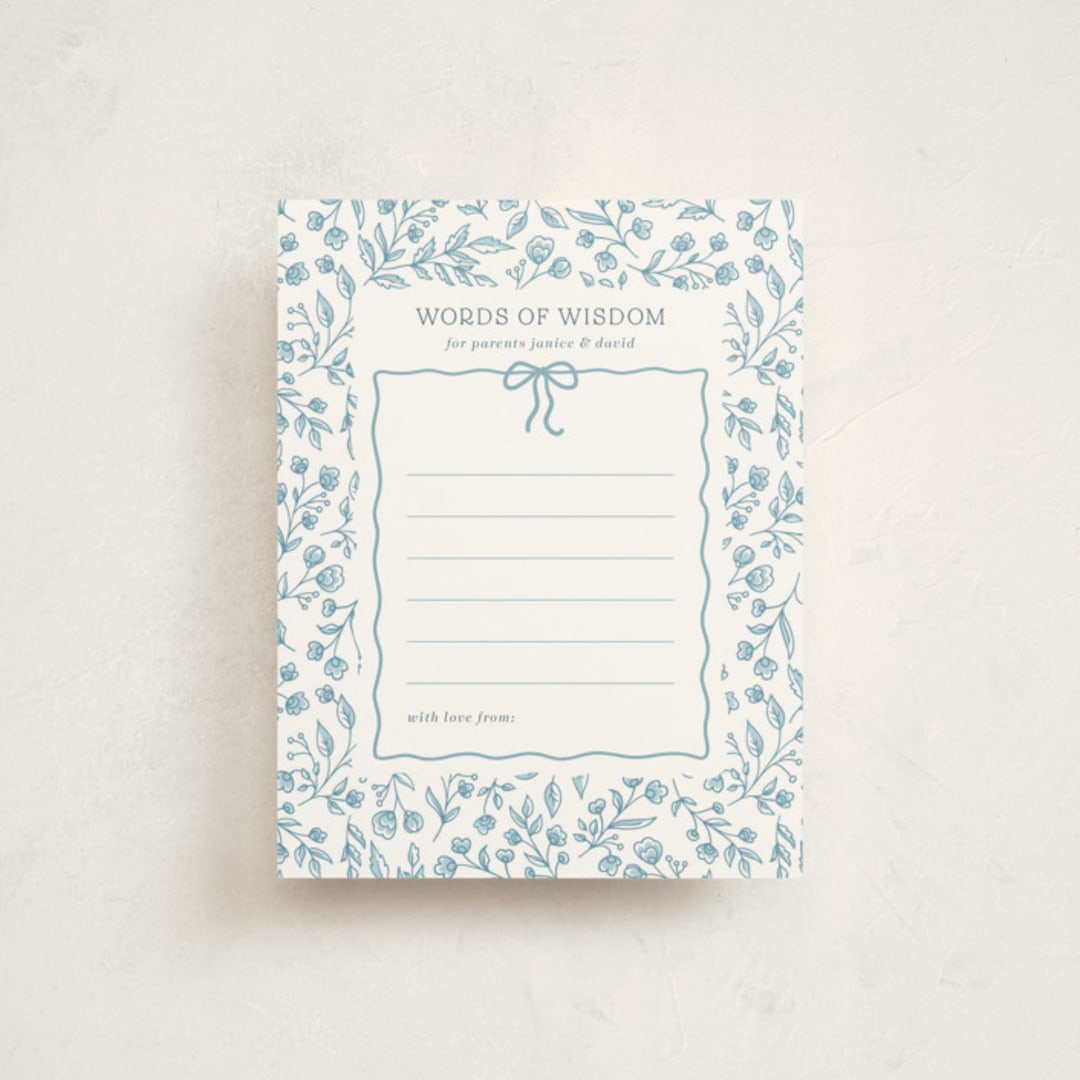 "Vintage Stripe" - Baby Shower Insert Cards in Powder Blue by Anna Black - Front