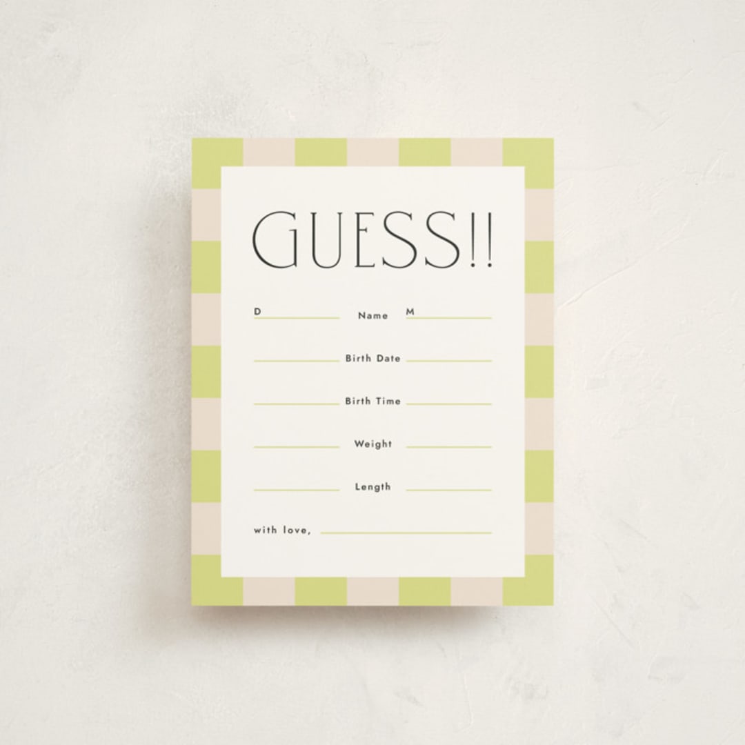 "two times" - Baby Shower Insert Cards in Lime by letterfix - Front