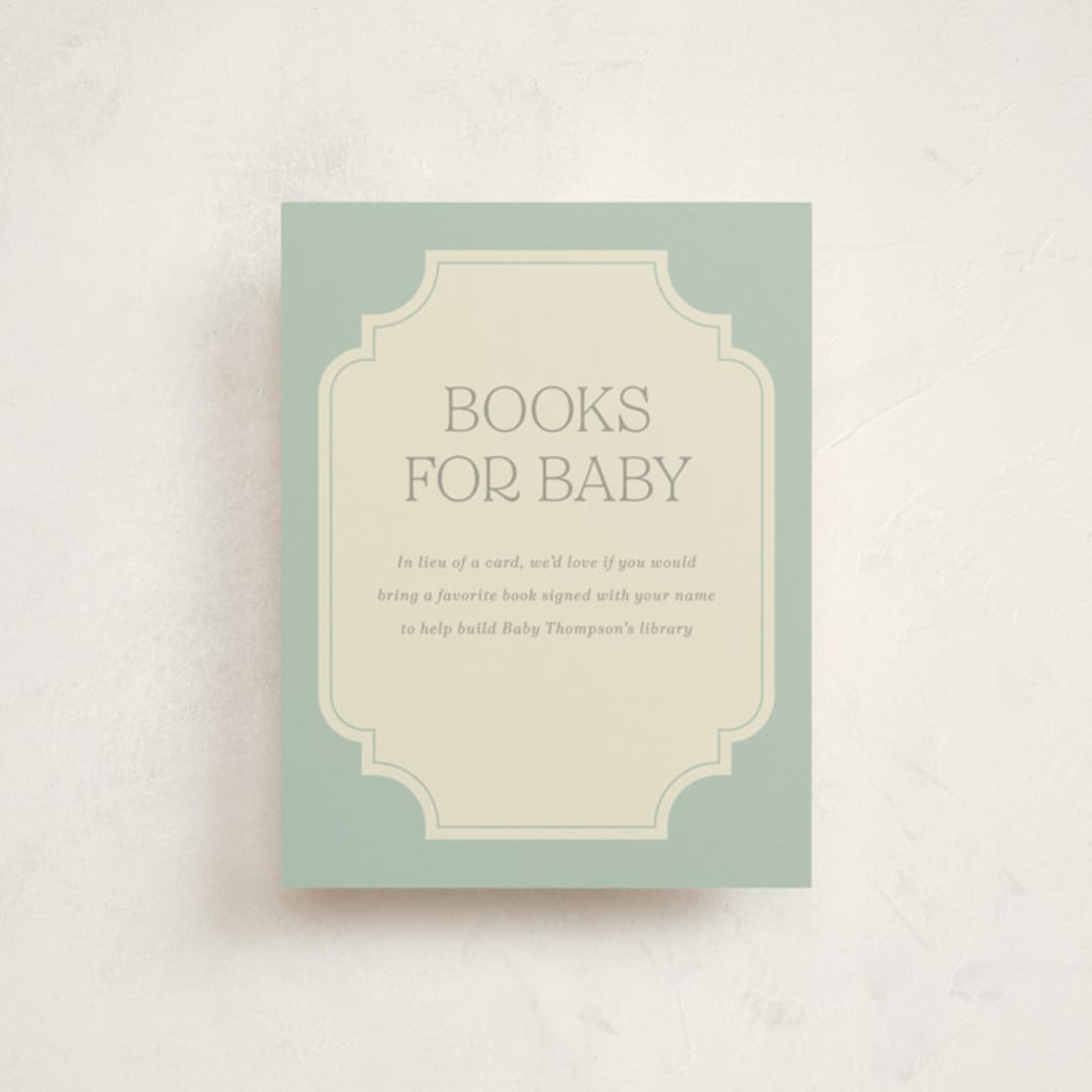 "Brooke" - Baby Shower Insert Cards in Seafoam by Robert and Stella - Front