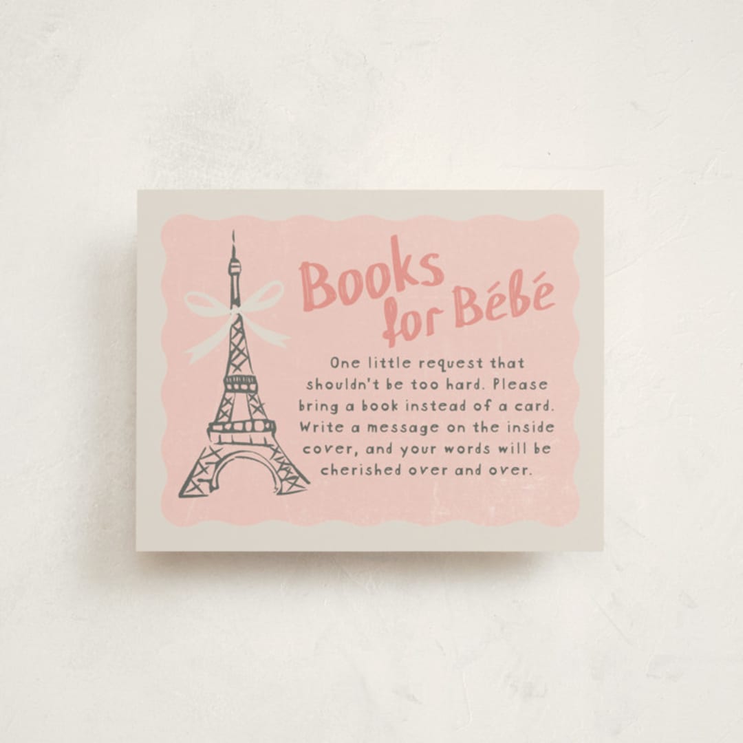 "Paris Postcard" - Baby Shower Insert Cards in Petal by Karidy Walker - Front