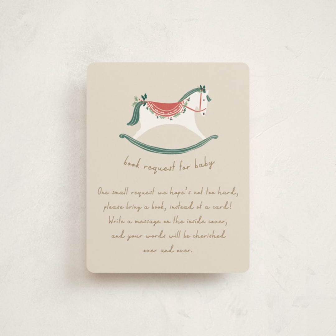 "festive rocking horse" - Baby Shower Insert Cards in Eggnog by Rebecca Durflinger - Front
