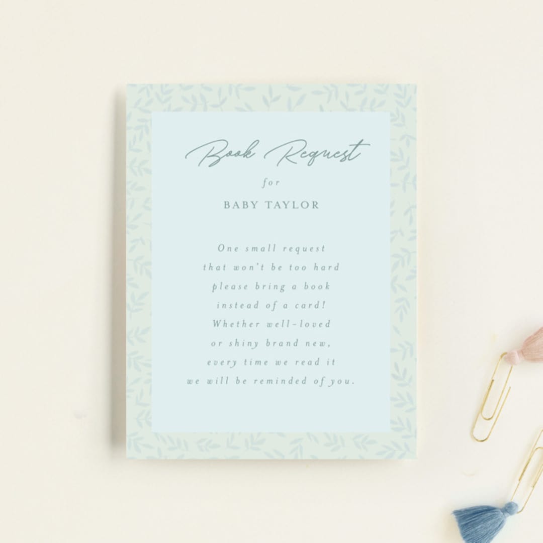 "Disney’s Tinkerbell Magic" - Baby Shower Insert Cards in Sage by frau brandt - Front