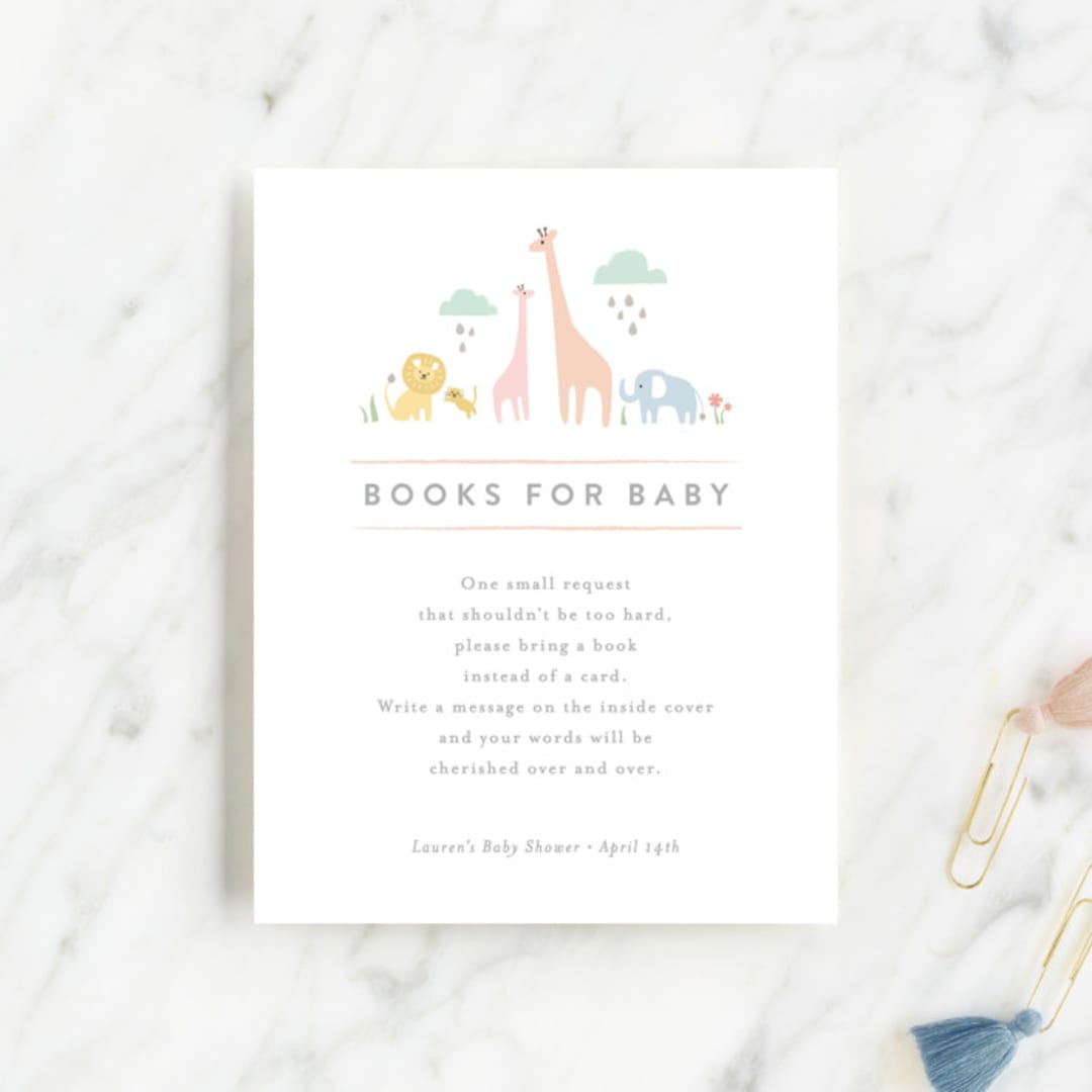 "Petite Jungle shower" - Baby Shower Insert Cards in Forest by Jennifer Wick - Front