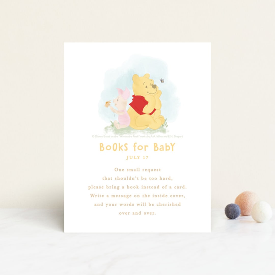 "Disney's Winnie The Pooh a little hunny" - Baby Shower Insert Cards in Sky by Creo Study - Front