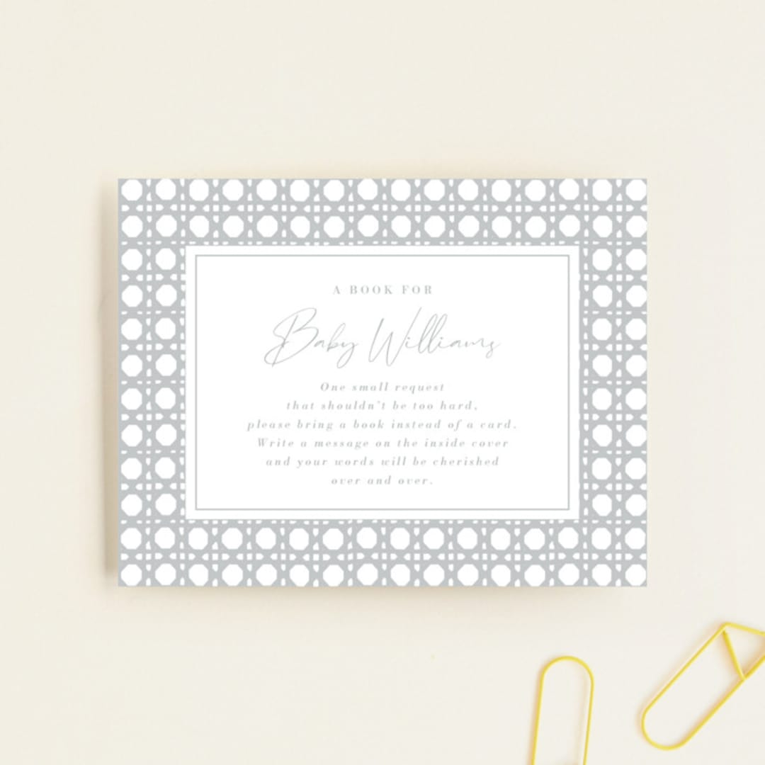 "Boho Frame" - Baby Shower Insert Cards in Dove by Tamara Hilje - Front