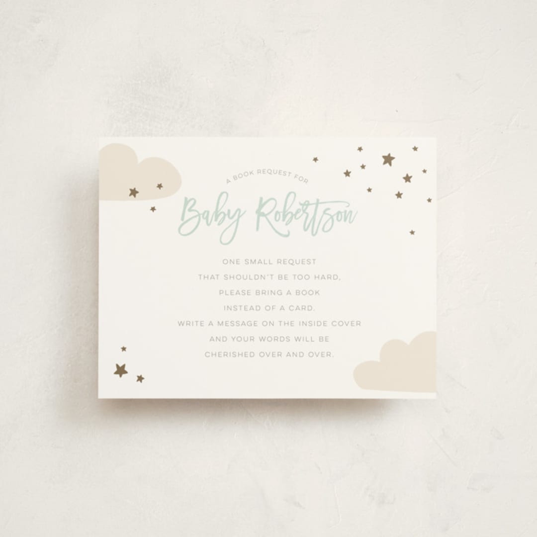 "baby balloon ride" - Baby Shower Insert Cards in Seafoam by peetie design - Front