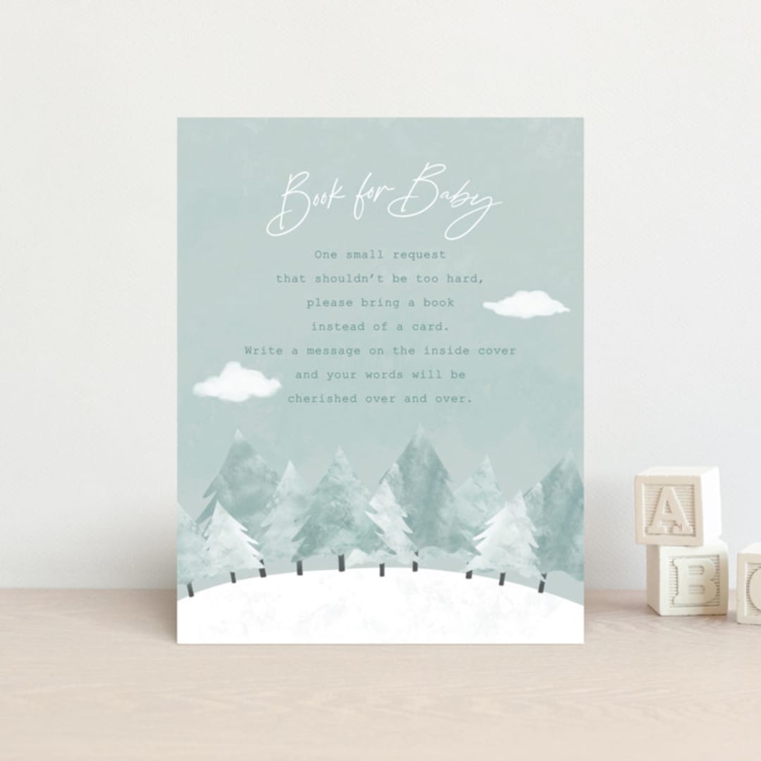 "Calm Winter" - Baby Shower Insert Cards in Frost by Adelyn T. - Front