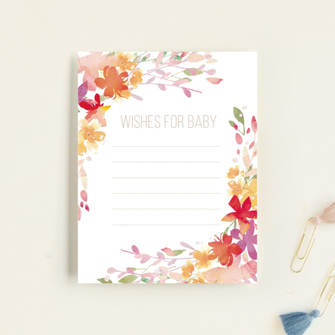 "Botanical Sip n See" - Baby Shower Insert Cards in Vibrant by Itsy Belle Studio - Front
