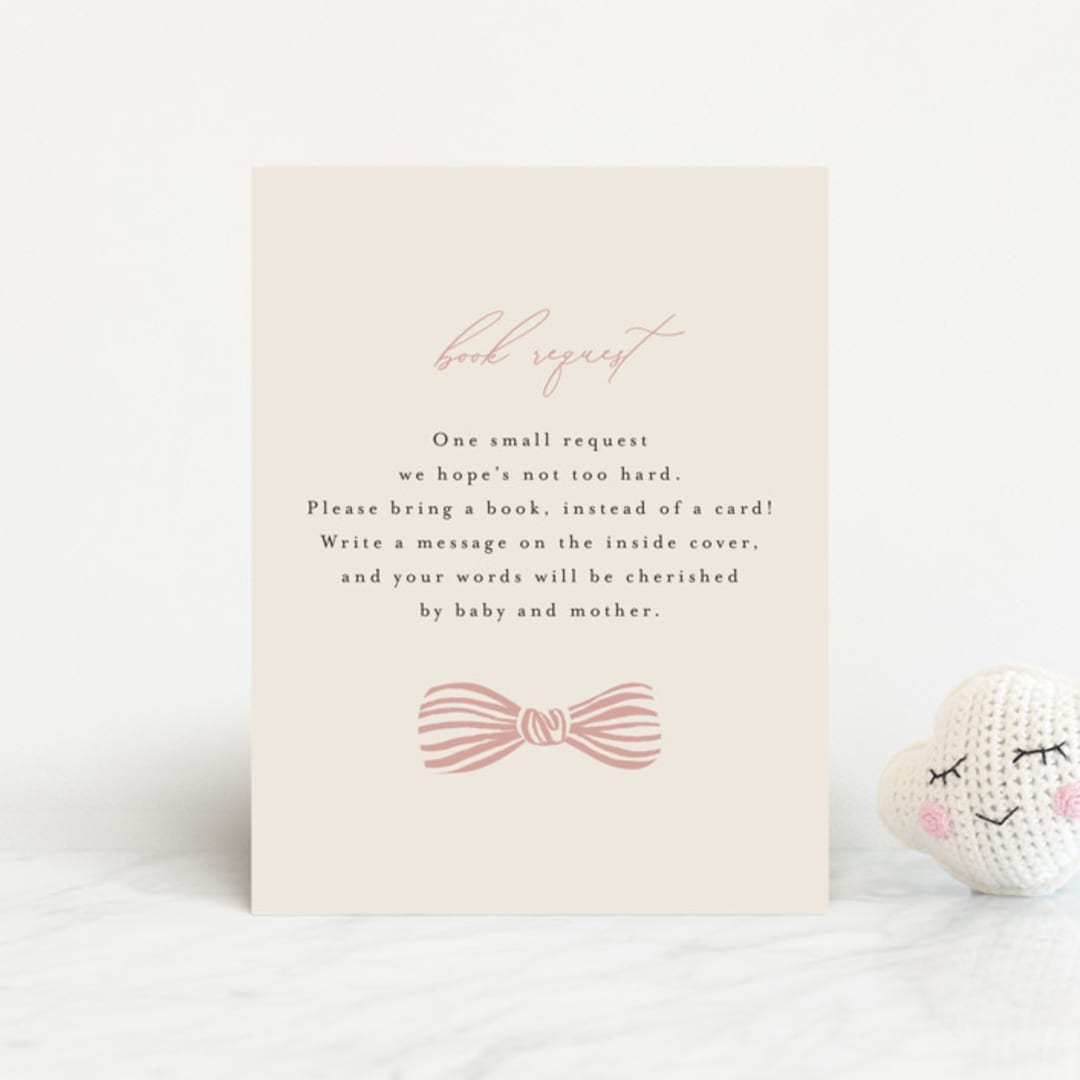"Neddy" - Baby Shower Insert Cards in Petal by Carrie ONeal - Front