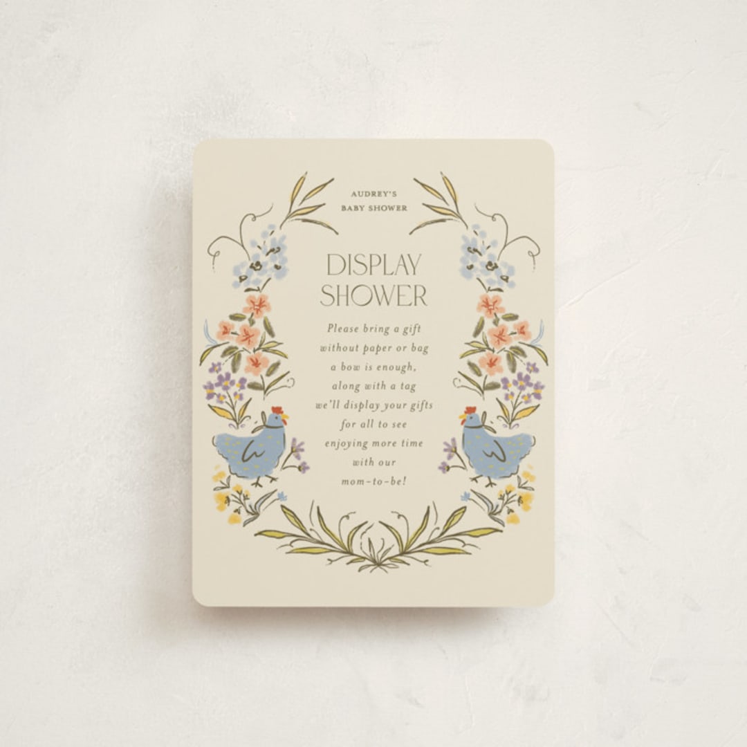 "Whimsical Frame" - Baby Shower Insert Cards in Creamery by Vera Lim - Front