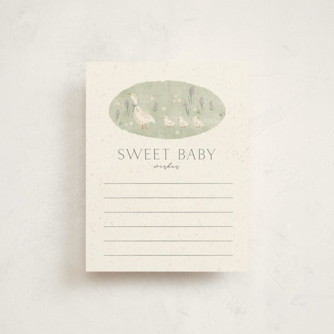 "Cottage Baby" - Baby Shower Insert Cards in Cream by Kiersten Garner - Front