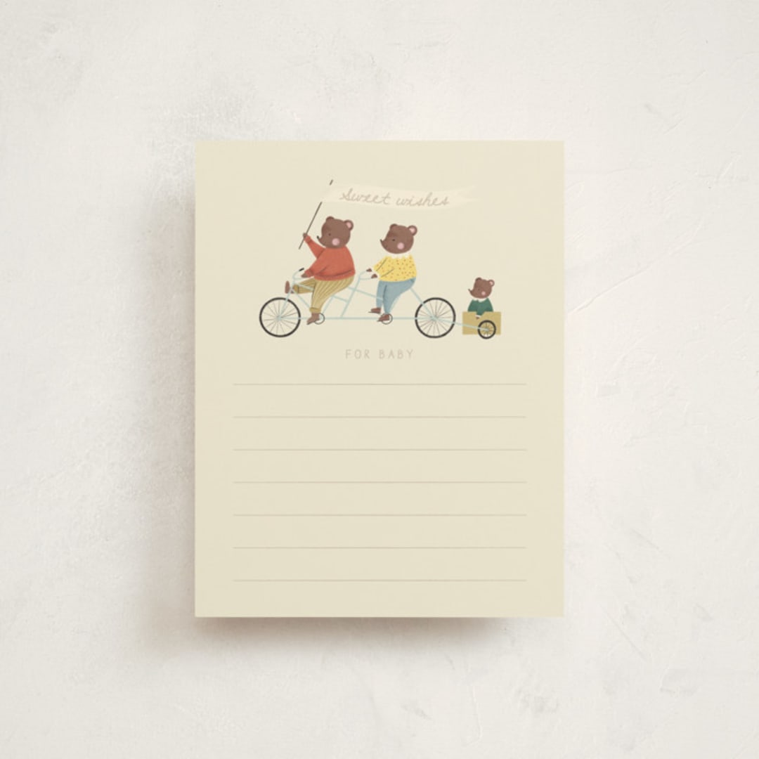 "Baby Makes Three" - Baby Shower Insert Cards in Cream by Kiersten Garner - Front