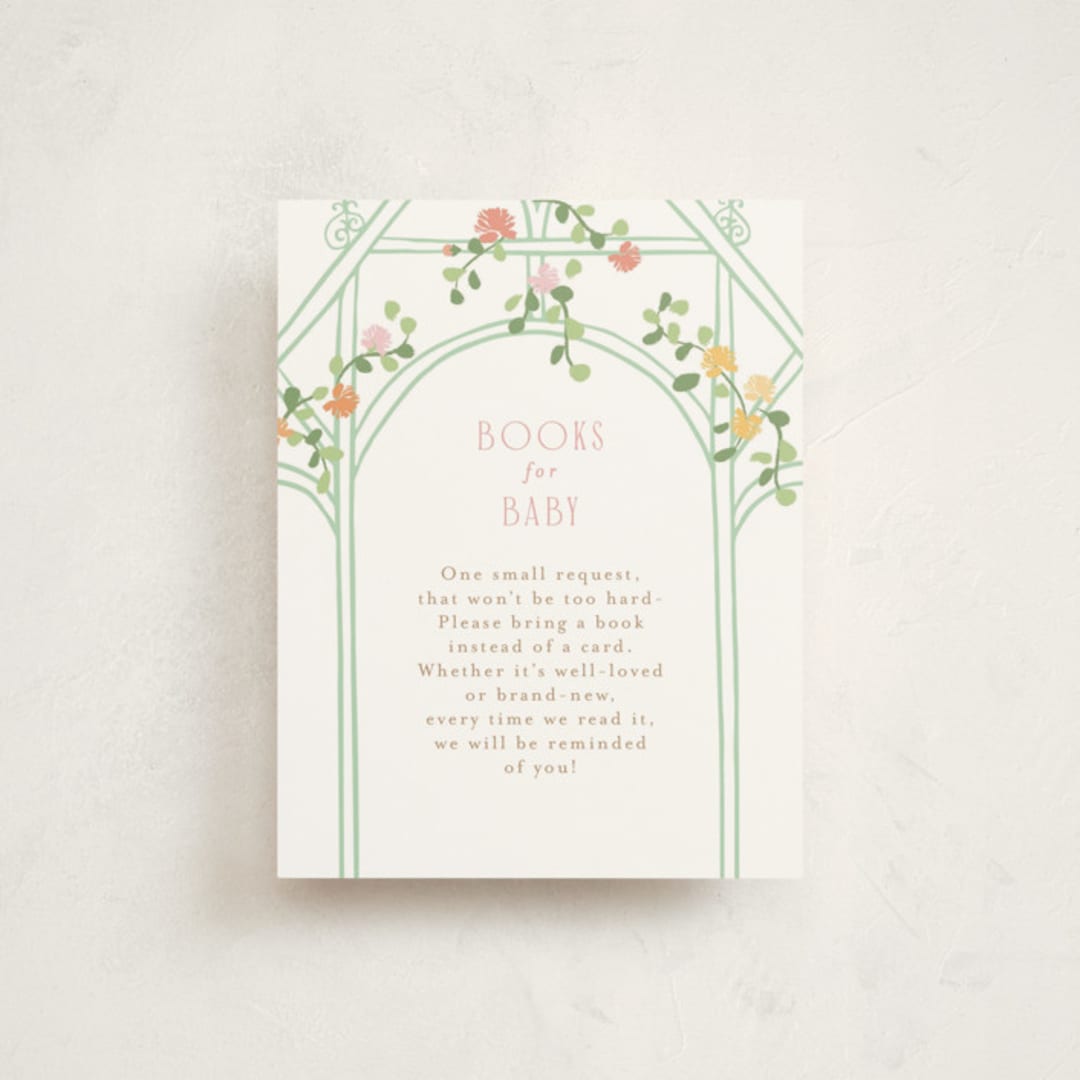 "Petite greenhouse" - Baby Shower Insert Cards in Strawberry by Jennifer Wick - Front
