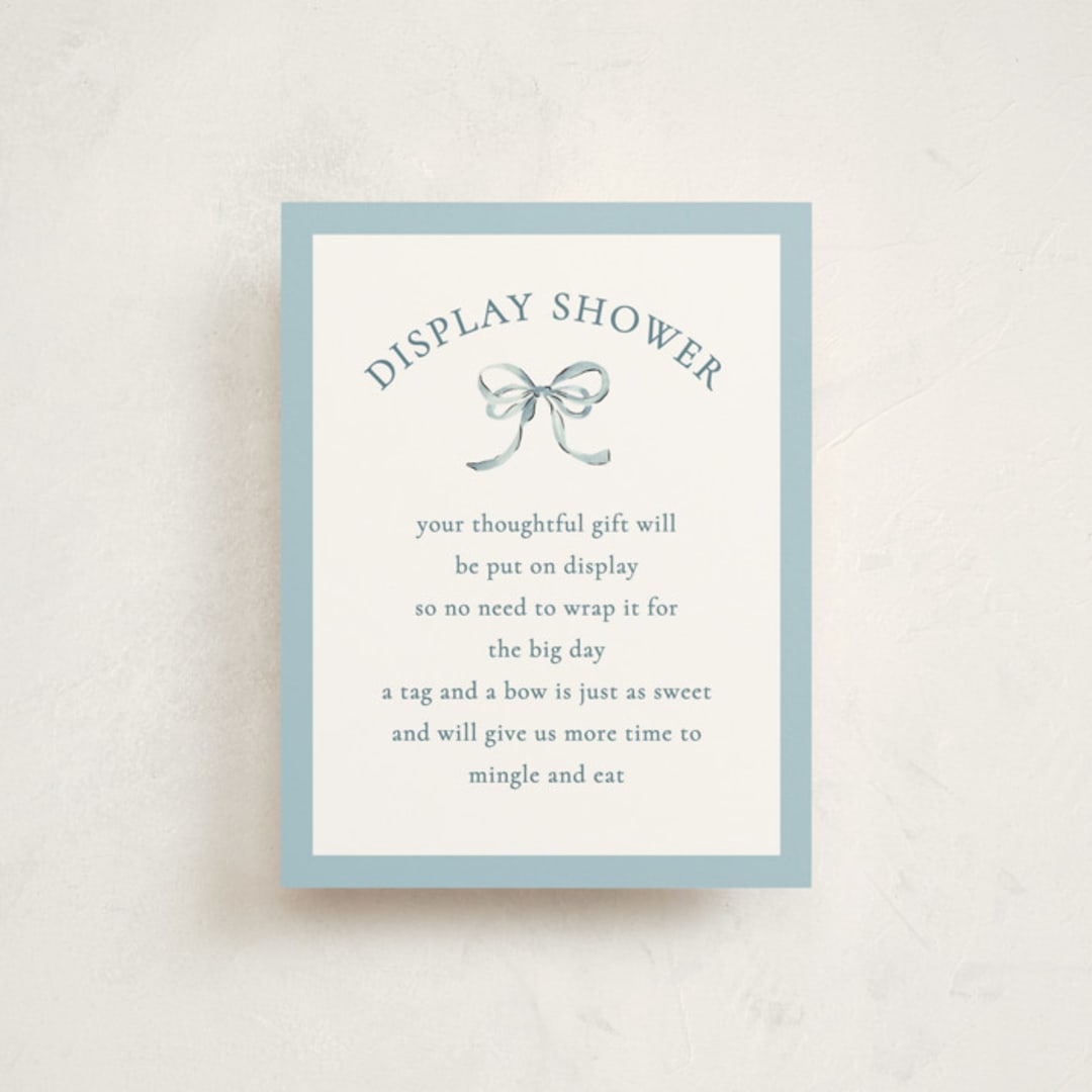 "Pram" - Baby Shower Insert Cards in Sky by Sarah Knight - Front
