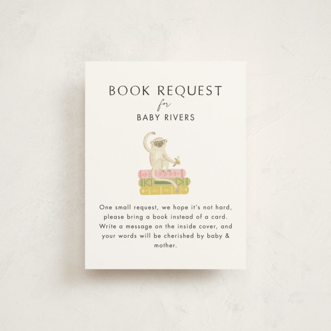 "Tropical Animals" - Baby Shower Insert Cards in Ivory by Kate Blalock - Front
