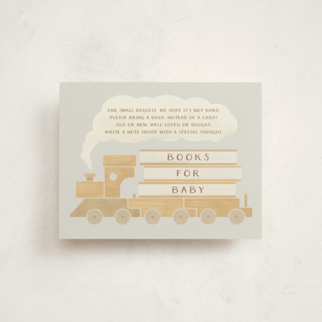 "Choo Choo Train" - Baby Shower Insert Cards in Slate by Adelyn T. - Front