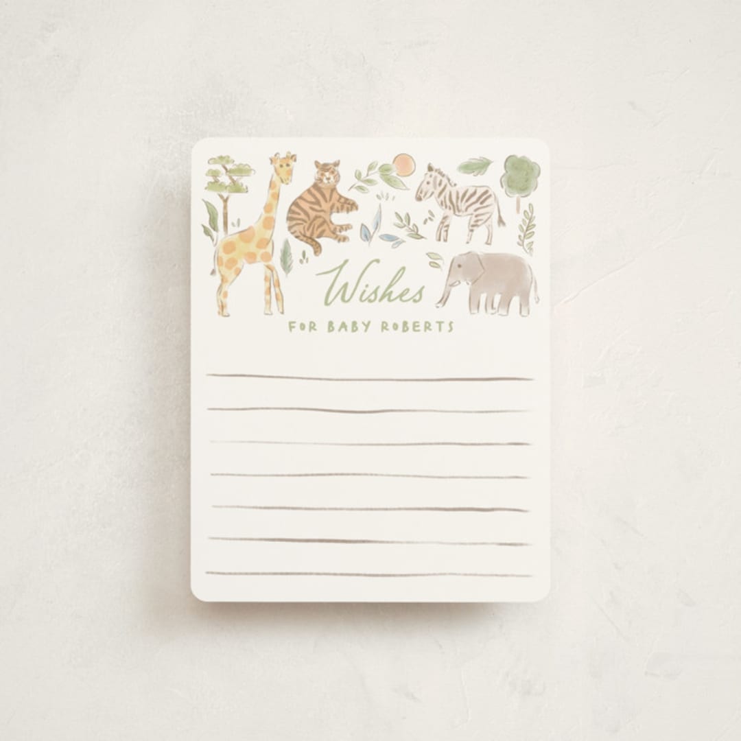 "A wild one" - Baby Shower Insert Cards in Jungle by Creo Study - Front