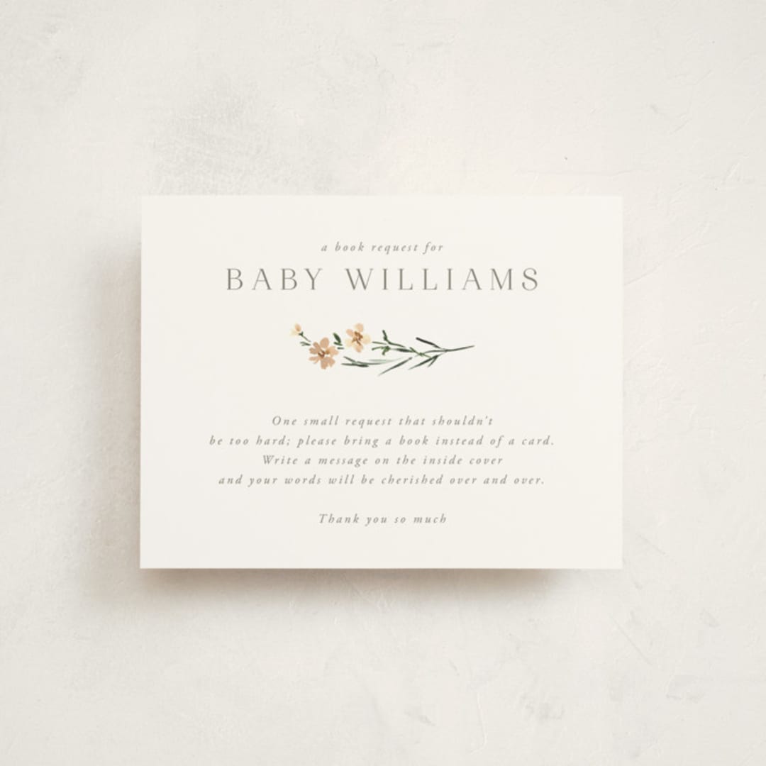 "Gentle Wildflower" - Baby Shower Insert Cards in Meadow by Petra Kern - Front