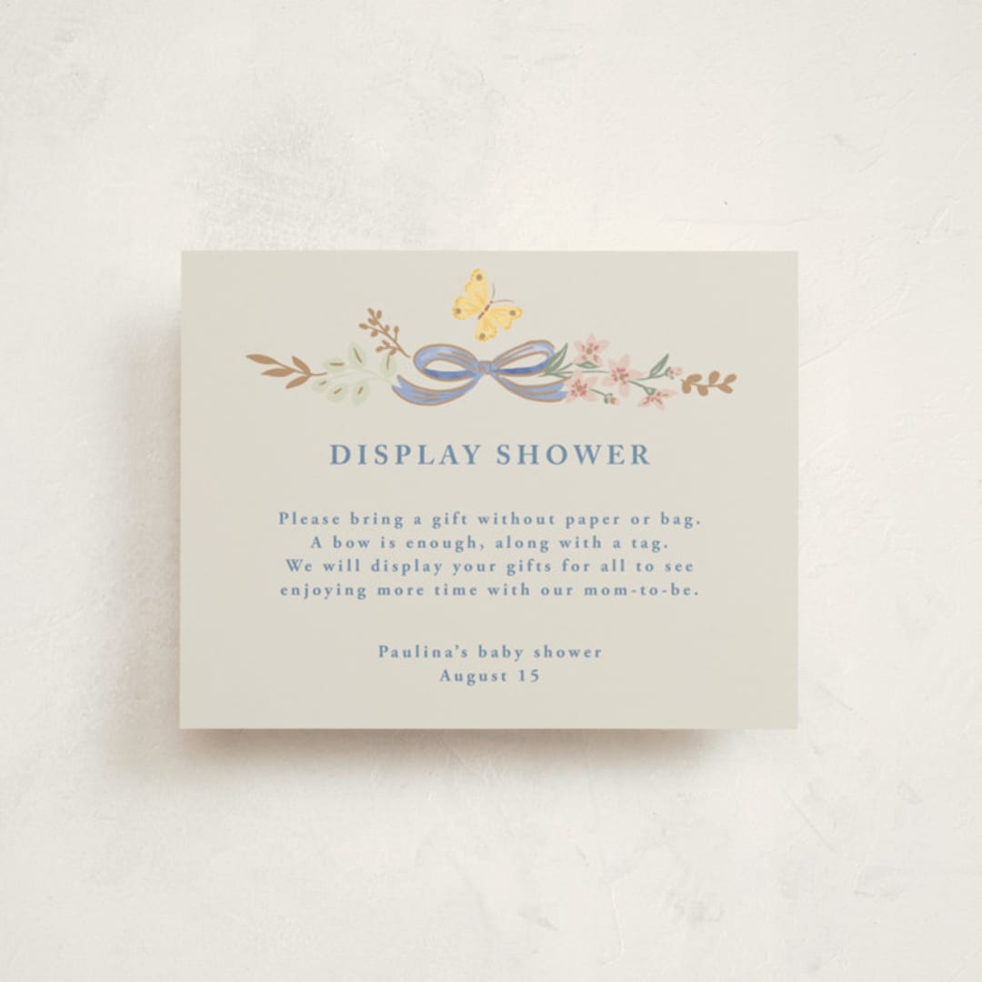"Baby Flora" - Baby Shower Insert Cards in Sky by Petra Kern - Front