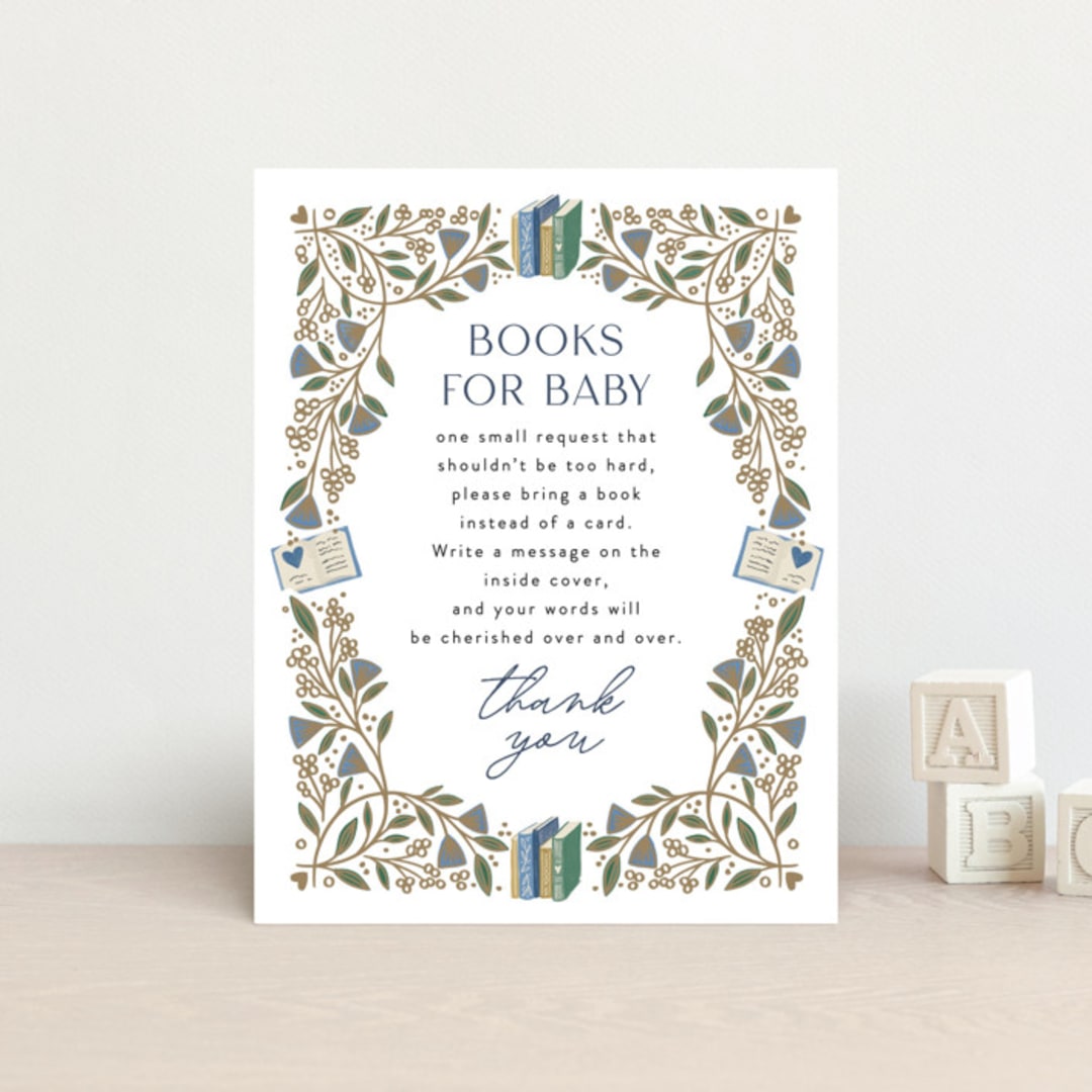 "Baby Vines" - Baby Shower Insert Cards in Sky by Alethea and Ruth - Front