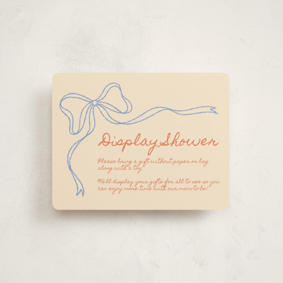 "Ribbon of Joy" - Baby Shower Insert Cards in Citrus Sky by Zove Ahhh - Front