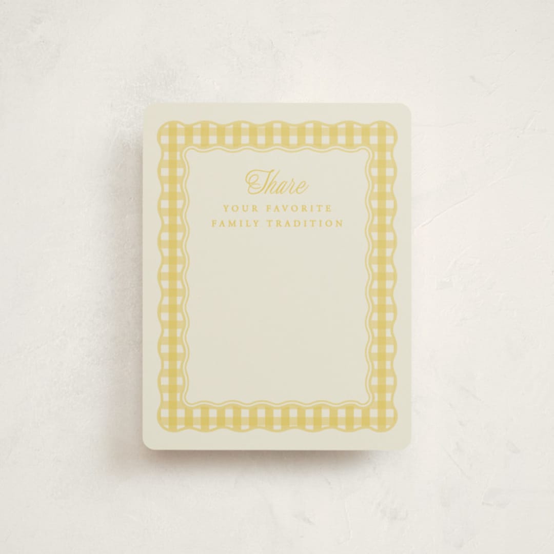 "Scalloped Gingham" - Baby Shower Insert Cards in Lemonade by Brianne Larsen - Front