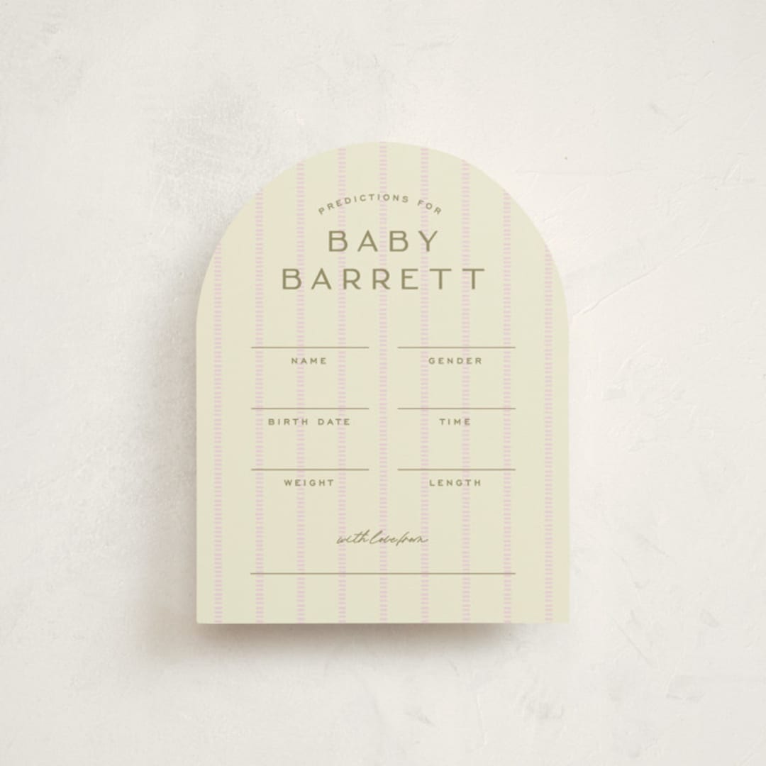 "stitched lines" - Baby Shower Insert Cards in Blush by Ellen Schlegelmilch - Front