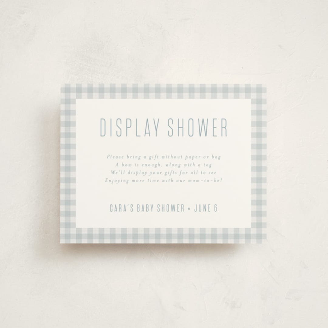 "Charming" - Baby Shower Insert Cards in Sky by Lea Delaveris - Front