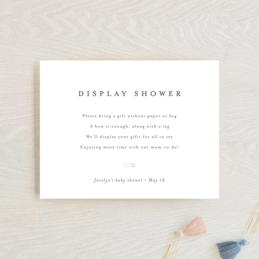 "Classic Display Shower" - Baby Shower Insert Cards in Baby Powder by Minted - Front