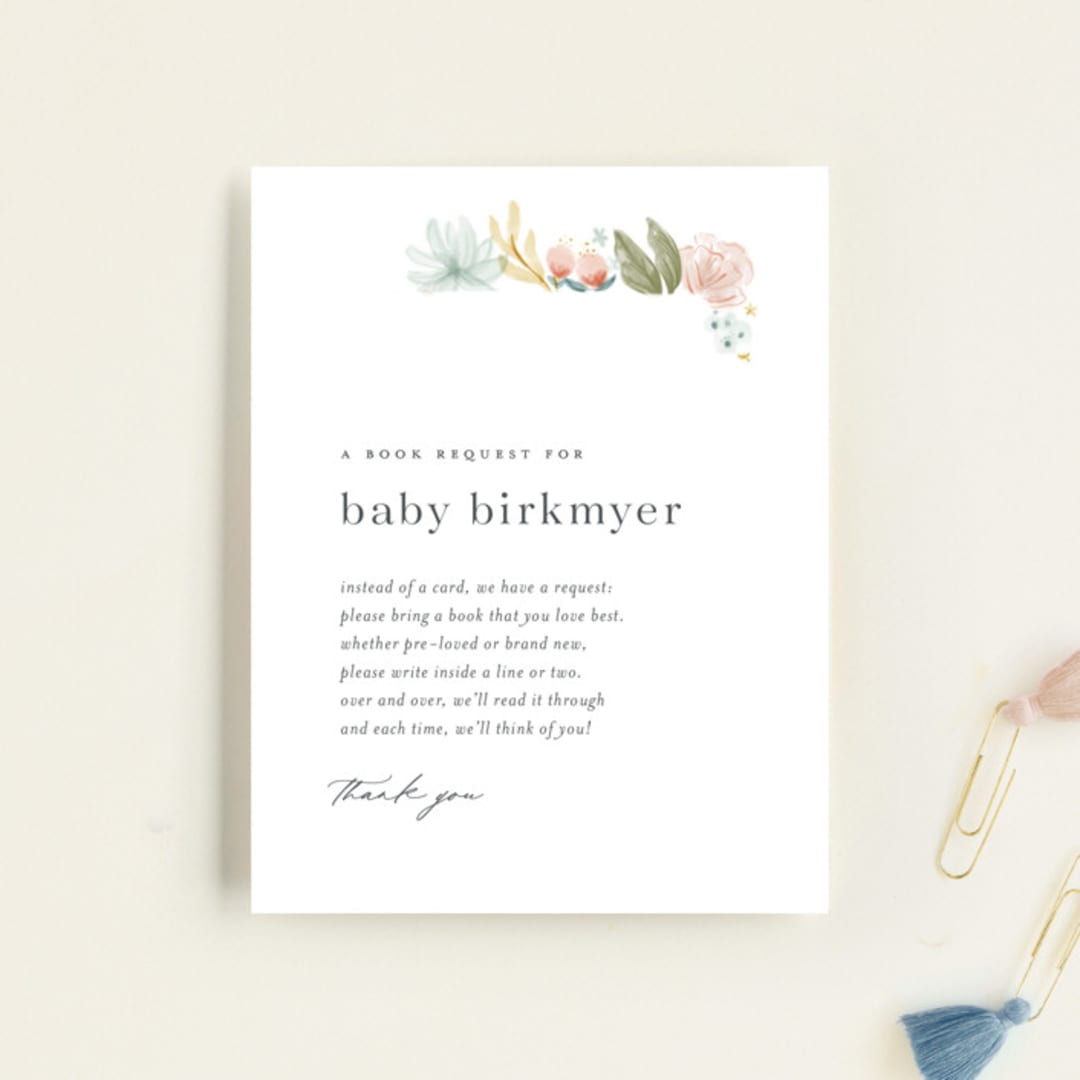 "Blooming Brunch" - Baby Shower Insert Cards in Rose by Ashley DeMeyere - Front