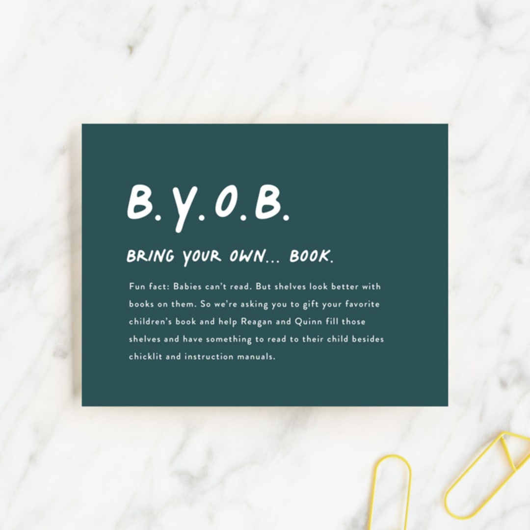 "Not a shower" - Baby Shower Insert Cards in Jungle by Lea Delaveris - Front