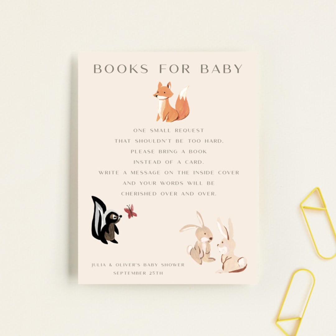 "Woodland Dreams" - Baby Shower Insert Cards in Sunshine by Teju Reval - Front