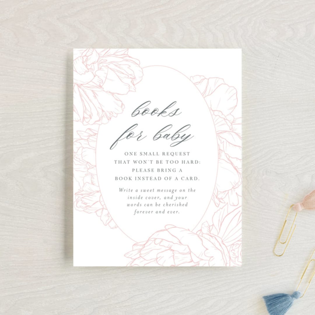 "Timeless" - Baby Shower Insert Cards in Blush by Nicoletta Savod - Front