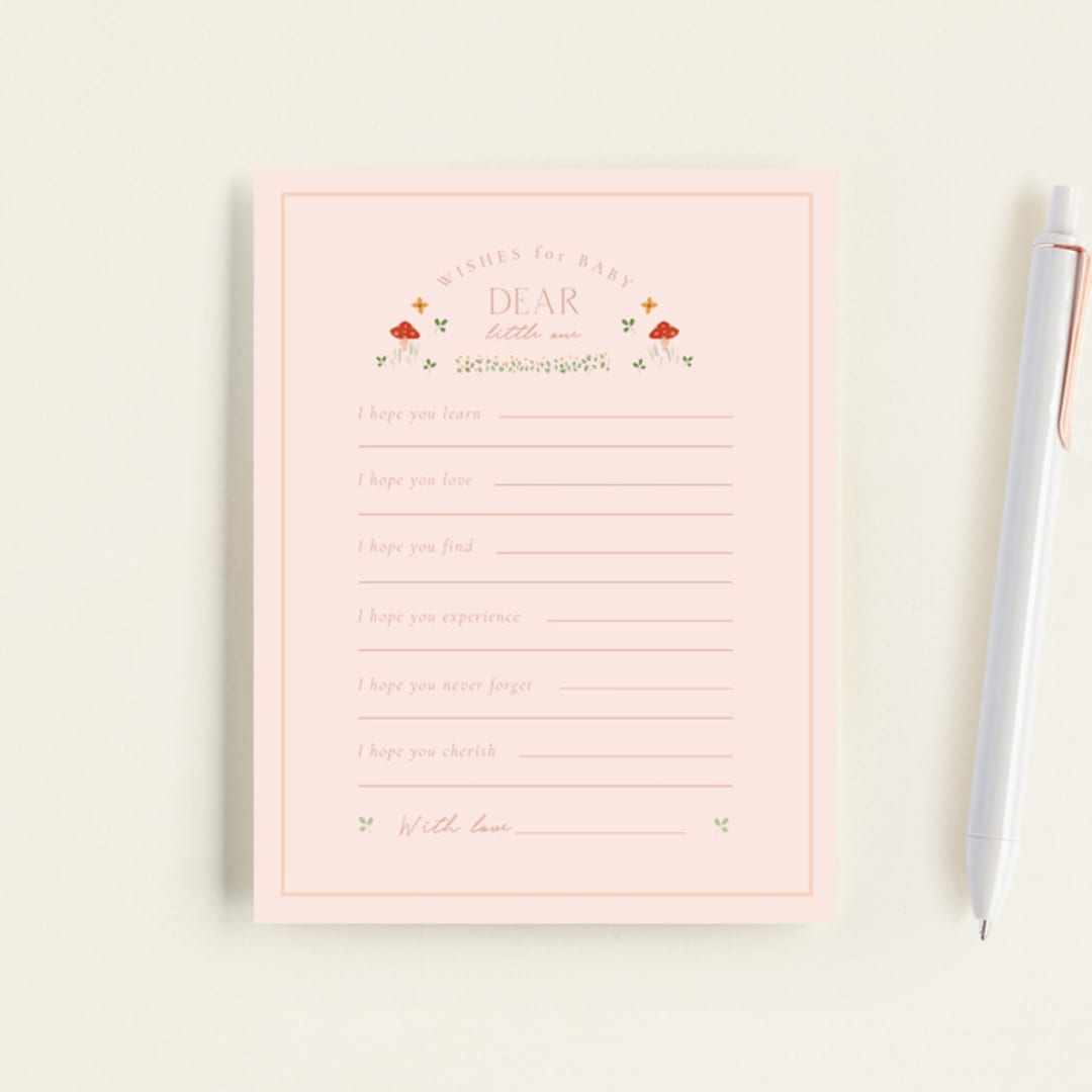 "Baby shower in the forest" - Baby Shower Insert Cards in Salmon by Sabrin Deirani - Front