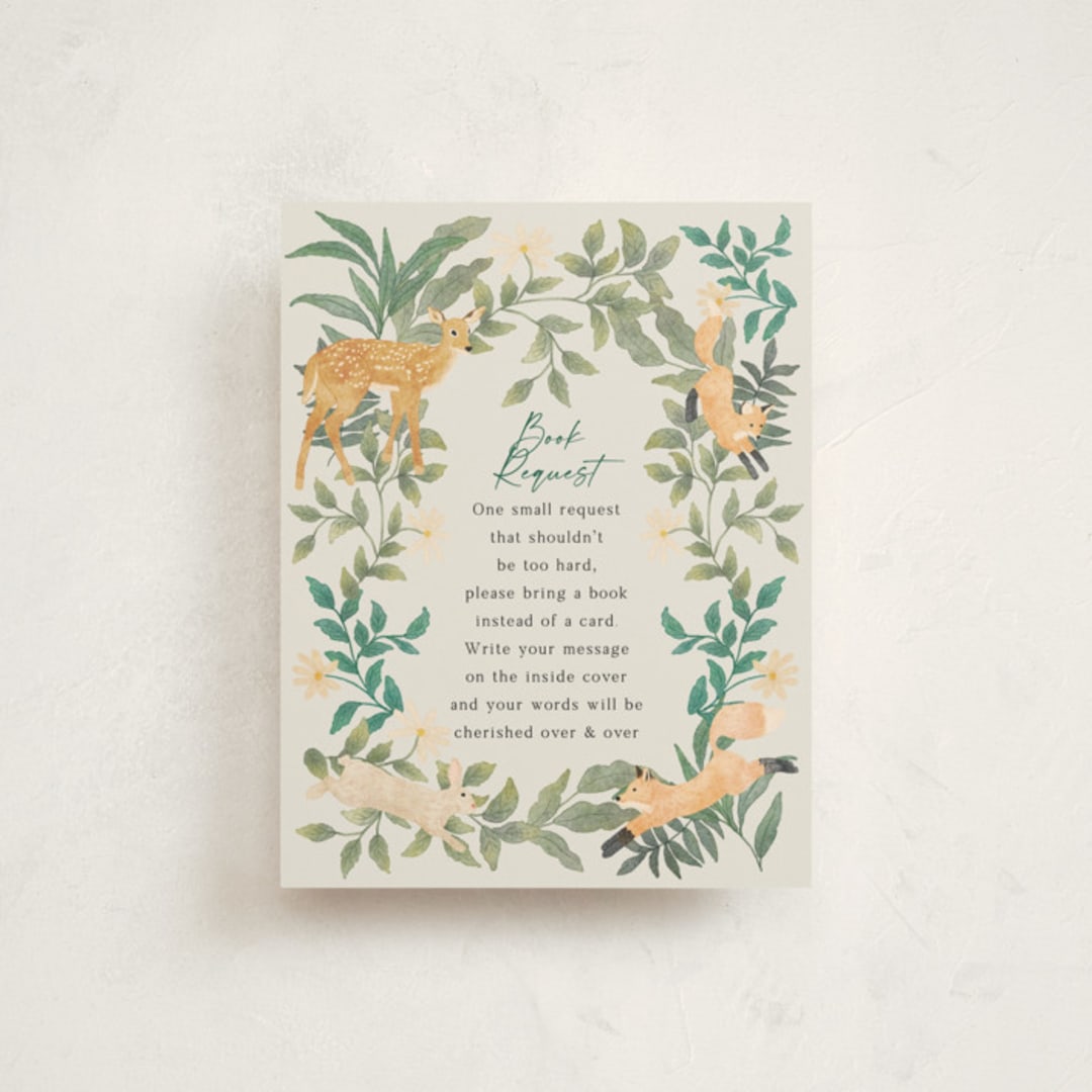 "wild forest" - Baby Shower Insert Cards in Cream by Elly - Front
