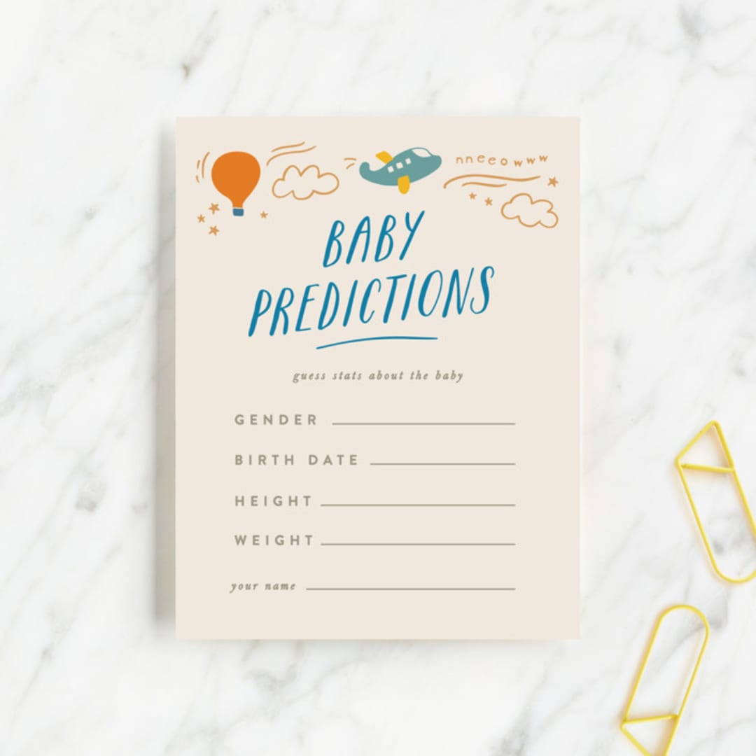 "Adventure Begins" - Baby Shower Insert Cards in Blue Jay by Creo Study - Front