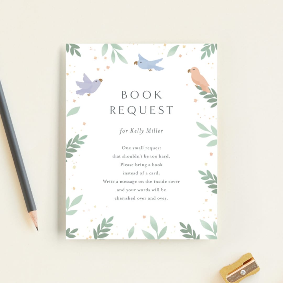 "Jungle Animals" - Baby Shower Insert Cards in Mint by Christy Hy Lee - Front